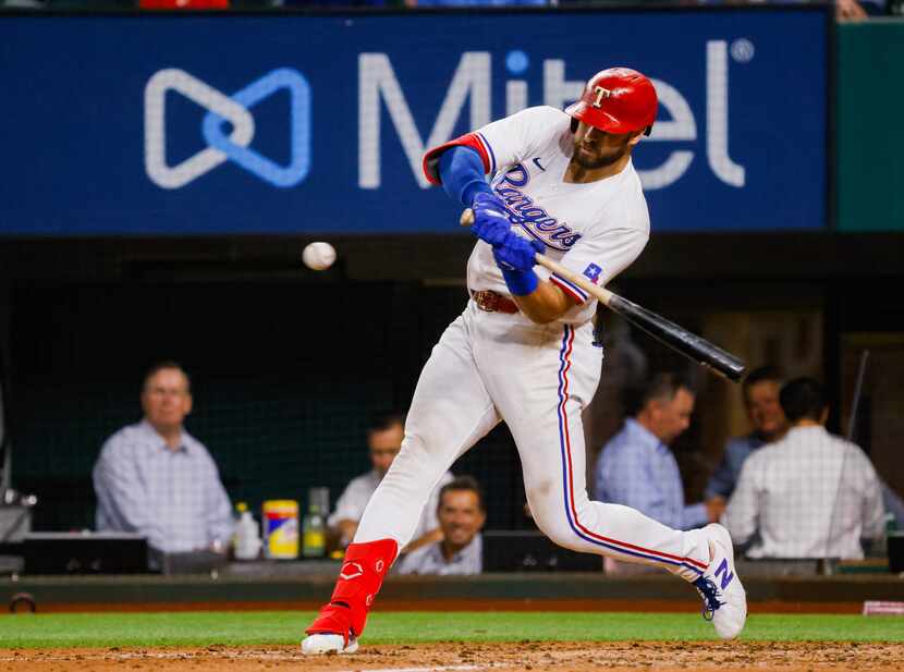 Texas Rangers center fielder Joey Gallo (13)is up to bat in the seventh inning against the...