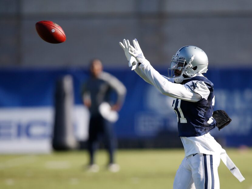 Dallas Cowboys cornerback Trevon Diggs (31) prepares to catch the ball in a drill during...