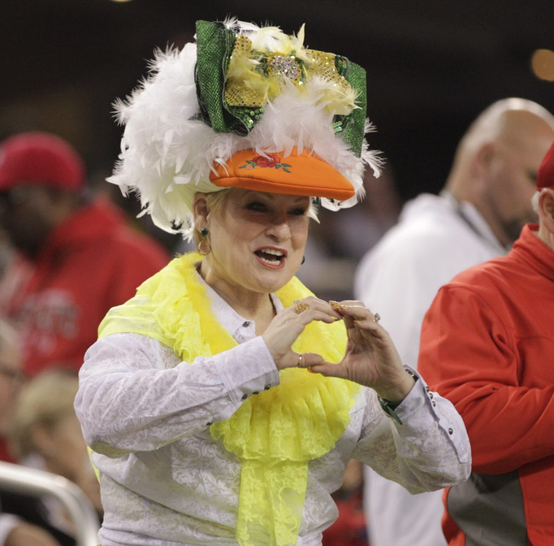 Oregon Ducks fans cheer during a game between Oregon and Ohio State University in the...