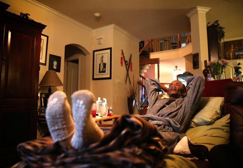 Johnnie Lindsey rests at home in Dallas. He's under home hospice care and is dying of liver...