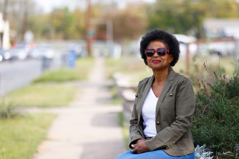 South Dallas resident Alendra Lyons, poses for a portrait outside of Mill City Community...