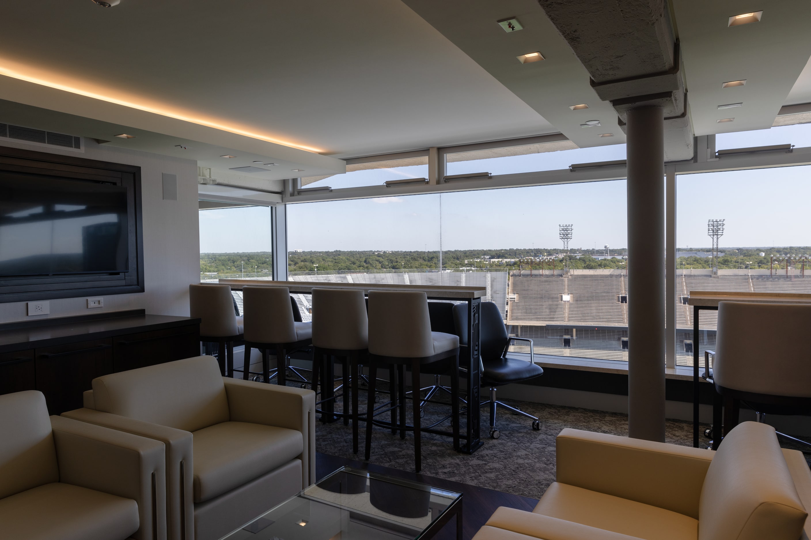 A suite on level seven of the Cotton Bowl at the State Fair of Texas in Dallas on Sept. 20,...