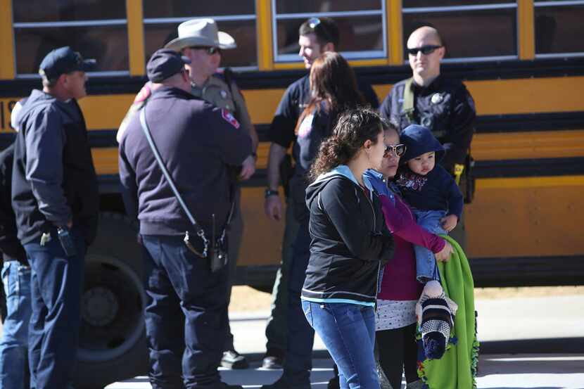 Parents picked up their children at Stafford Elementary School after a shooting at Italy...