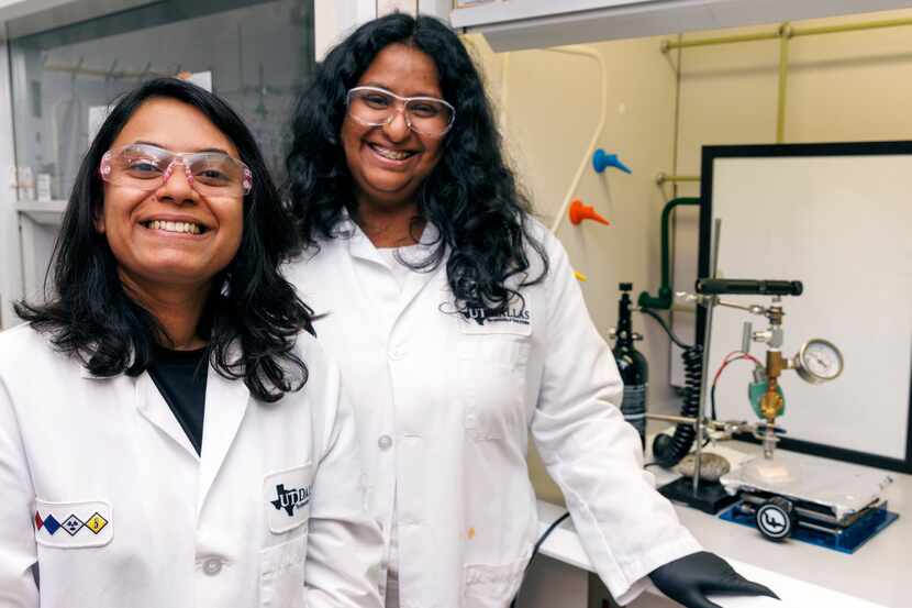 Graduate students Yalini Wijesundara (left) and Sneha Kumari have been working on vaccine...