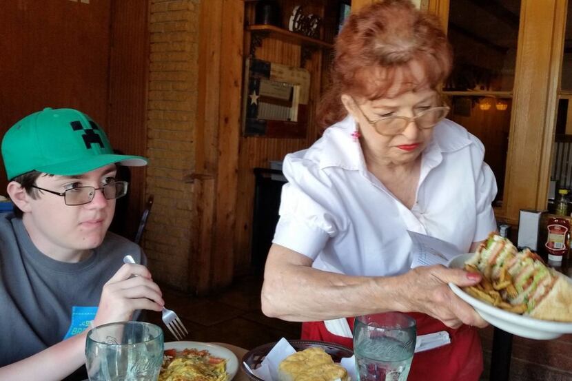 Helen Wallace, 74, has worked as a waitress at Isaack Restaurant in Junction, Texas, for...