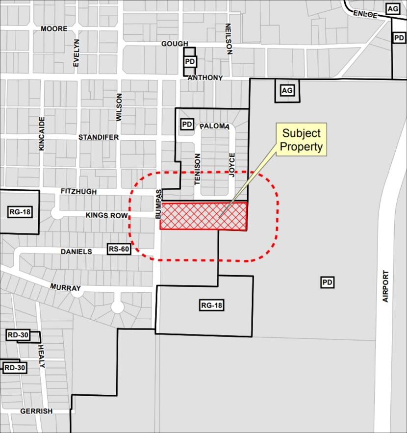 This map shows the site for the proposed Cotton Groves development. 