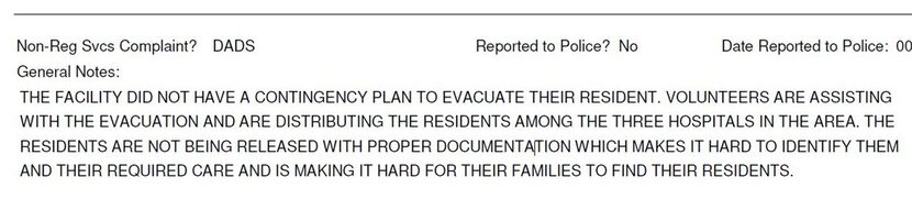 Part of a complaint filed with the state regarding Lake Arthur Place and its actions during...