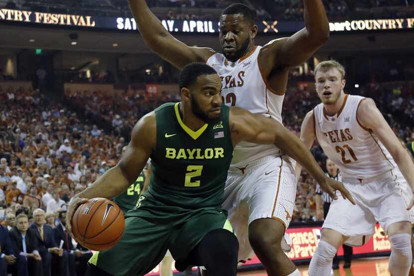 AUSTIN, TX - FEBRUARY 20: Rico Gathers #2 of the Baylor Bears moves with the ball against...