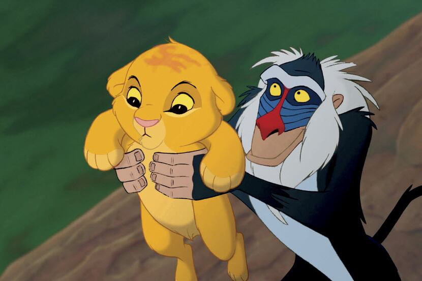Simba and Rafiki in the "The Lion King" in an undated handout photo.