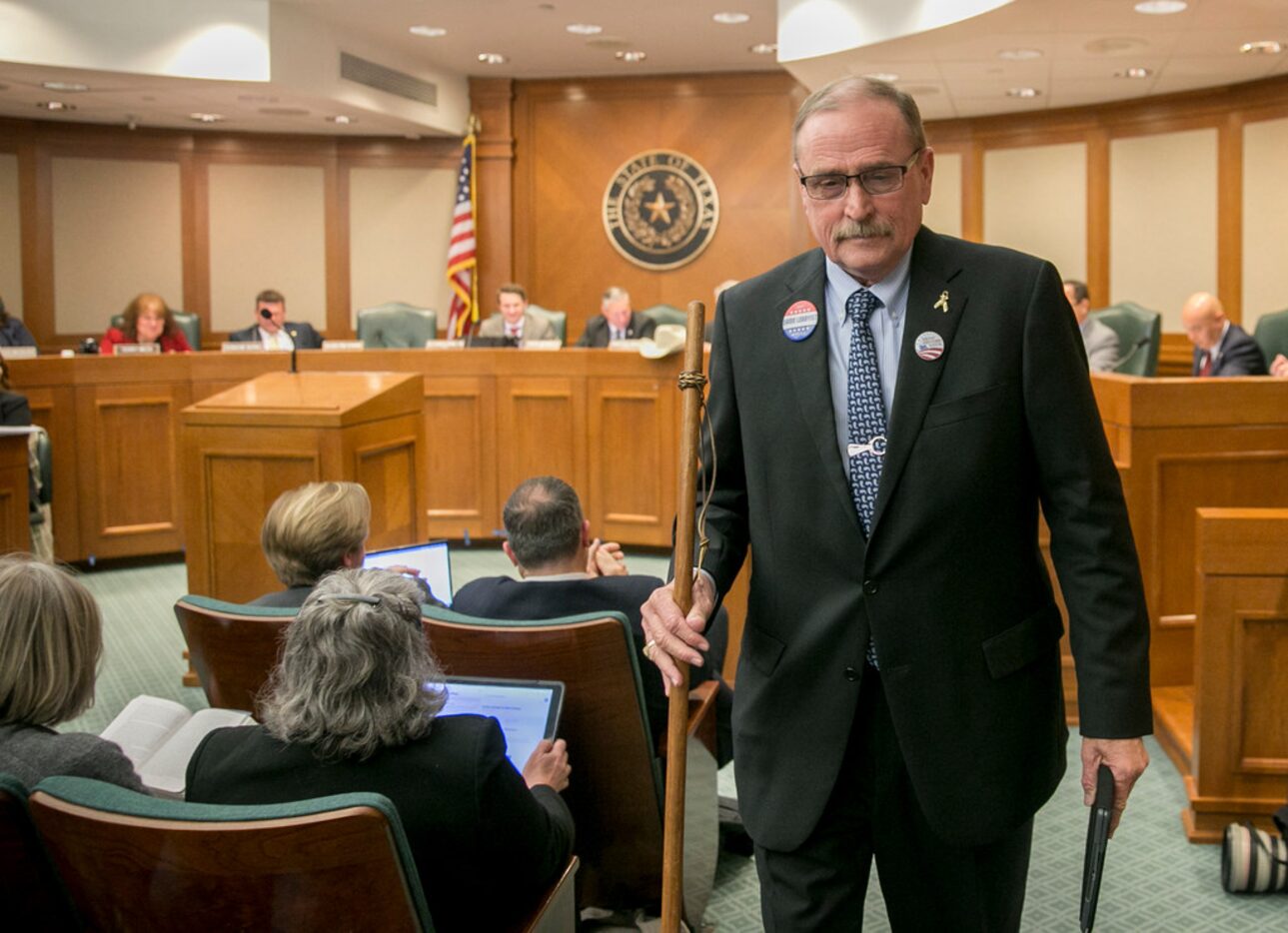 Former Rep. Rick Hardcastle walks away after testifying in favor of House Bill 1325 at the...