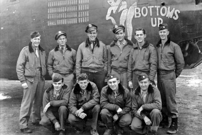 
Joe Geary (standing, third from left) flew 50 bombing missions in the liberation of Europe...