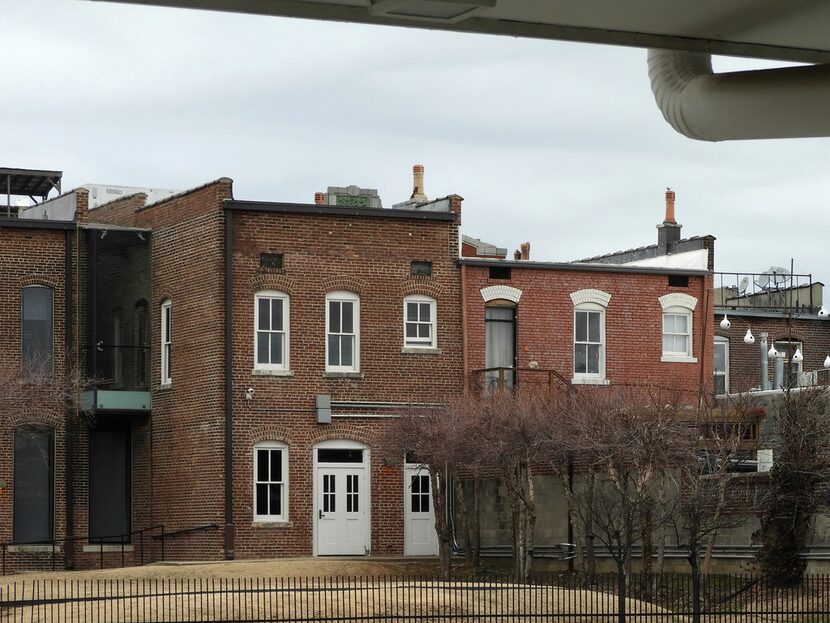 Seen from the balcony of the Lorraine Motel, the Main Street Boarding House across Mulberry...