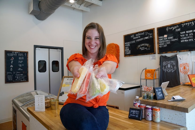 Alchemy Pops owner Carolyn Phillips in her store in Fort Worth.