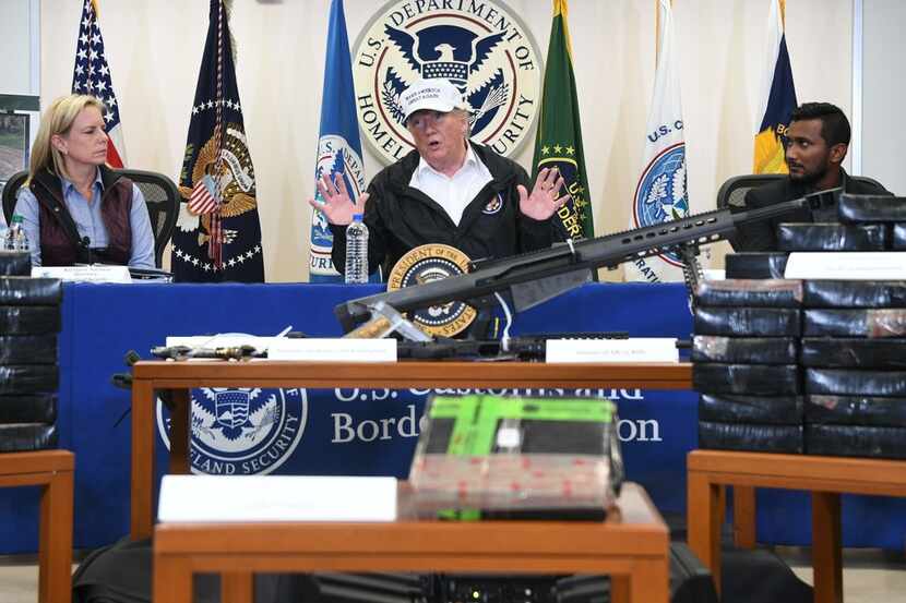 President Donald Trump visited a U.S. Border Patrol station, where agents showed him...