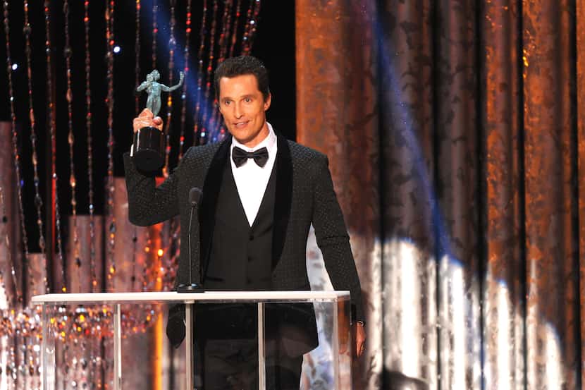 Matthew McConaughey accepts the award for outstanding performance by a male actor in a...