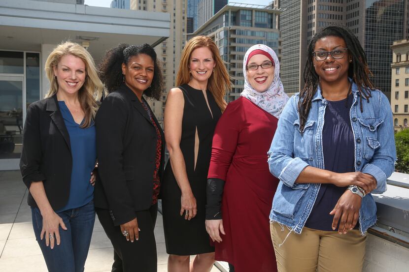 Left to right, Anna Clark,  Yulise Waters, Michelle Kinder, Alia Salem, and Joli Robinson,...