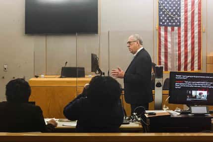 Defense lawyer Richard Franklin addresses jurors during the sentencing phase of Ruben...