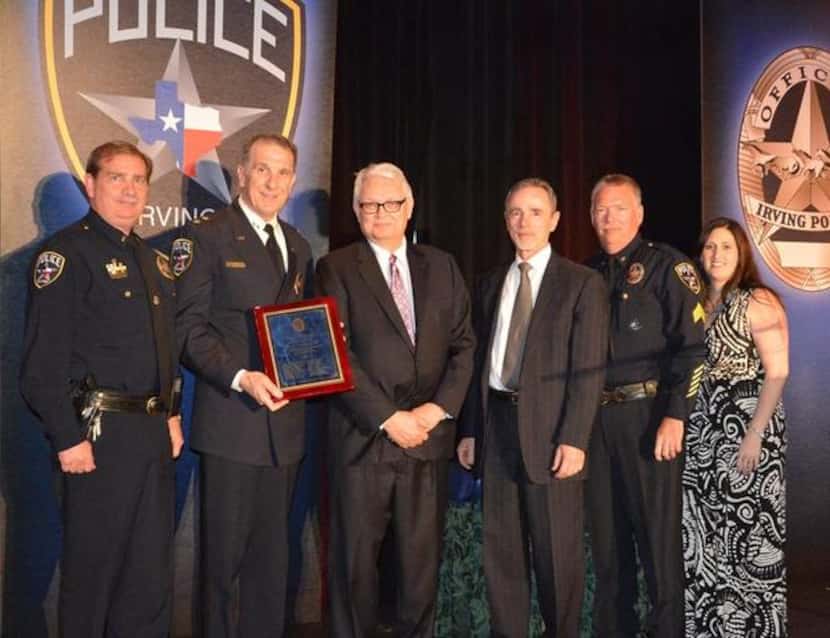 Award recipients at the 18th Annual Irving Police Banquet pose with Chief Larry Boyd and...