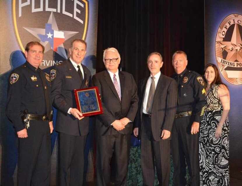 Award recipients at the 18th Annual Irving Police Banquet pose with Chief Larry Boyd and...