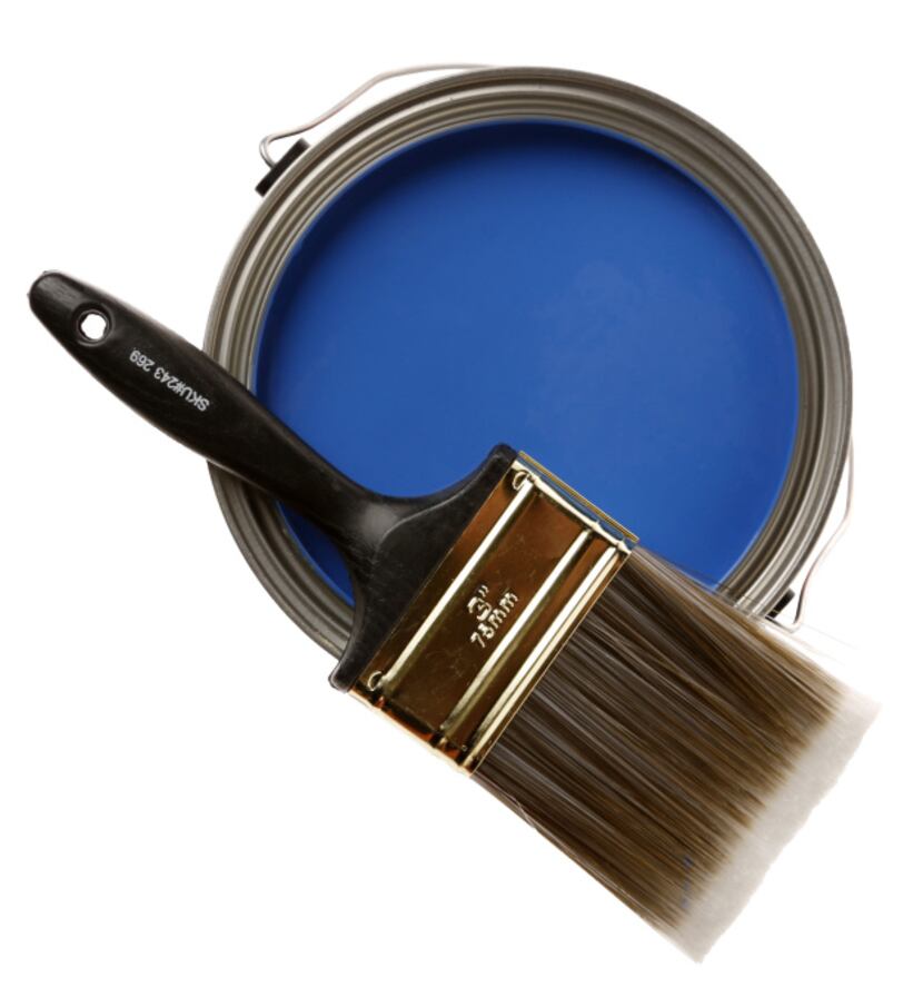 Paint the town cobalt: Accent a wall with Behr premium interior flat-base paint in Jazz Blue...