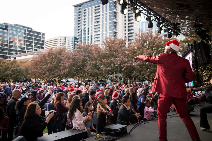 Emerald City Band played to a crowd of 30,000 people at this year's Klyde Warren Park tree...
