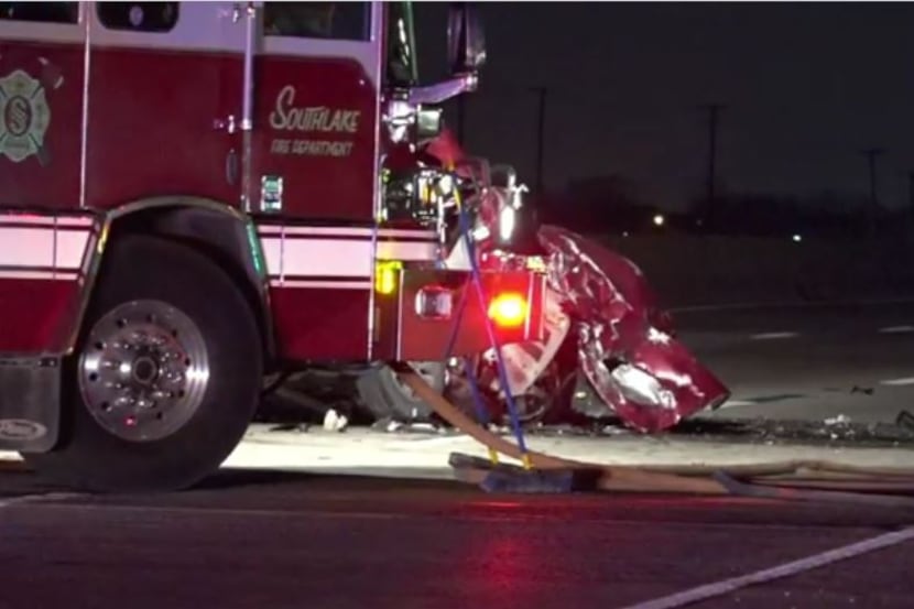 First responders rushed to the scene of a wrong-way crash on State Highway 114 in Southlake...