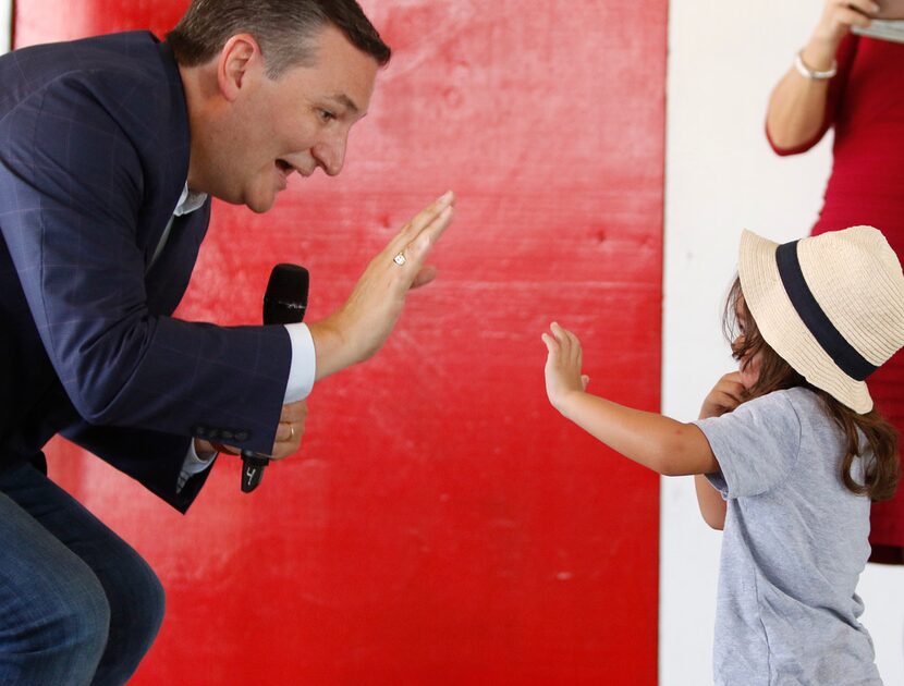 Christian Christy, 3, ended up on the stage with Sen. Ted Cruz before he started talking...