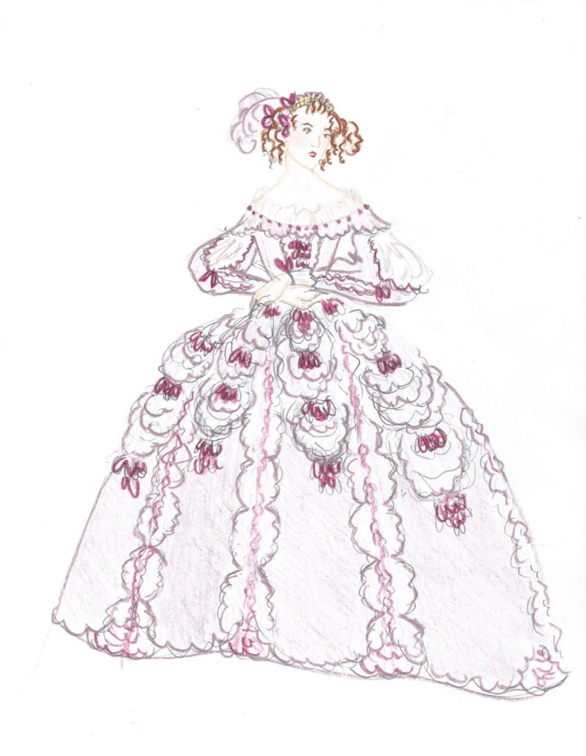 One of Austin Scarlett's sketches for the Fort Worth Opera production of "With Blood, With...