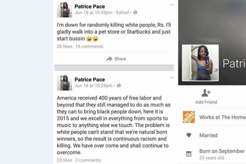 Conservative radio host Wayne Dupree posted this screenshot of Patrice Pace's comments that...