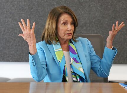 U.S. House Minority Leader Nancy Pelosi met with The Dallas Morning News' editorial board to...