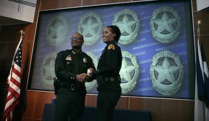 Then-Police Chief David Brown presented a deputy chief badge to Catrina Shead in July 2012....