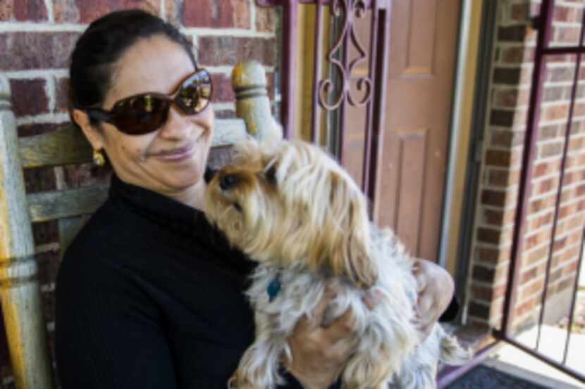  Luz Maria Rios and her Yorkie, Leo, who were attacked last month by two dogs that escaped a...