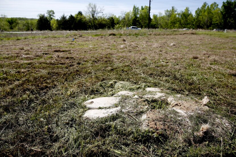 An April 2016 view of the sand boil site at the Lewisville Lake dam that worried U.S. Army...