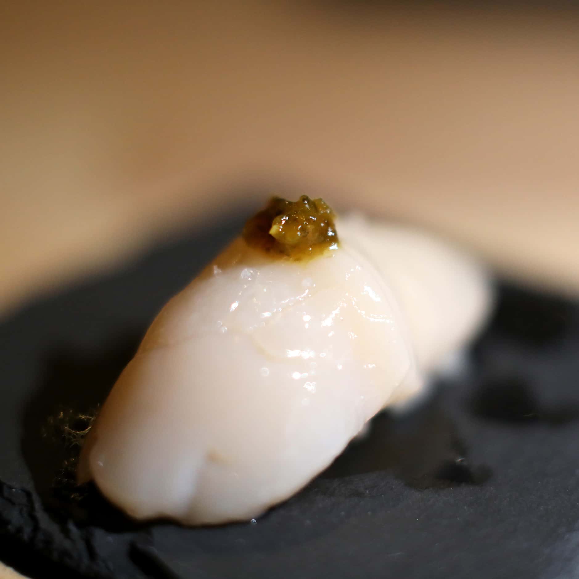 The Scallop at Sushi By Scratch, a secret pop-up restaurant on the eighth floor of The...