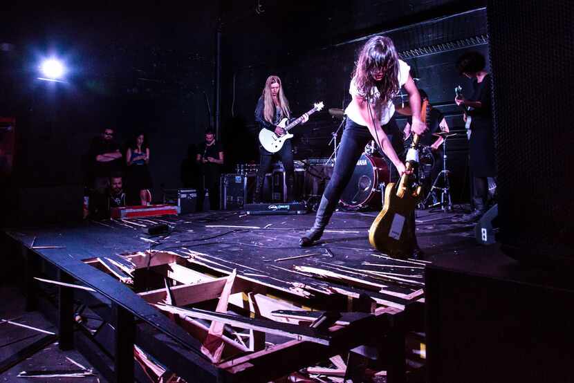 Smashed electric guitars will become unique works of art and one-of-a-kind instruments in...