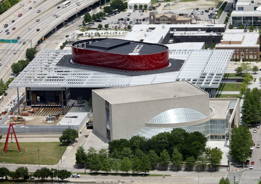 The Meyerson Symphony Center, bottom, which is located next to the Margot and Bill Winspear...