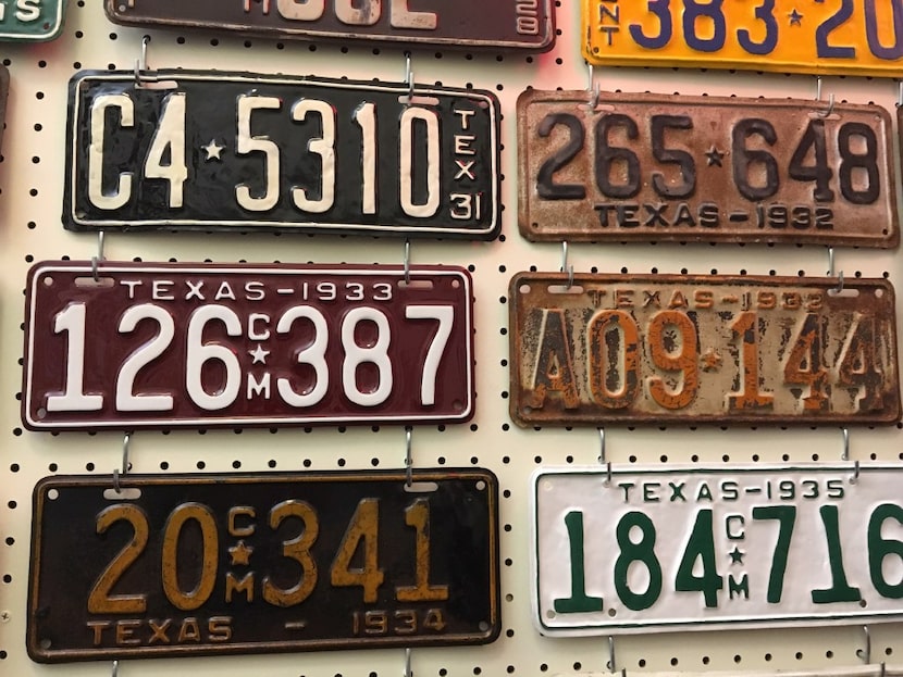 State Rep. Joe Pickett, D-El Paso, has nearly 160 vintage Texas license plates on the walls...