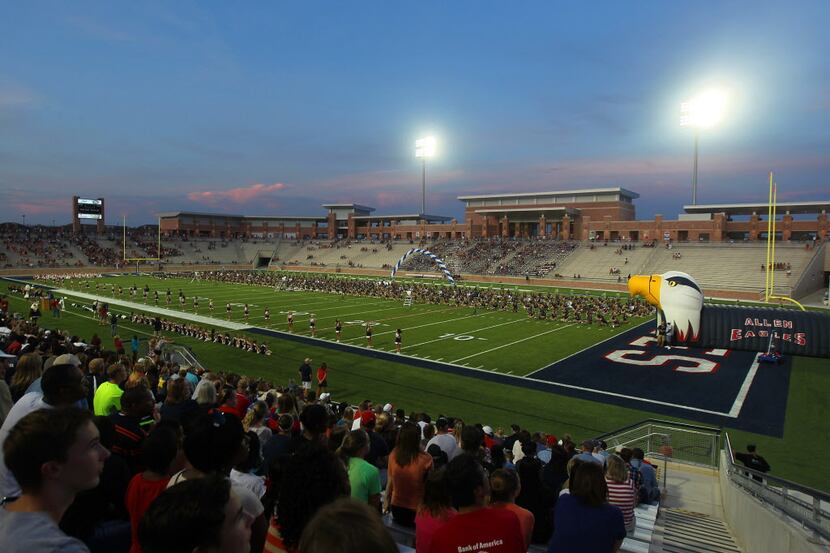 Allen High School kicked off the inaugural football season for the new Eagle Stadium with a...