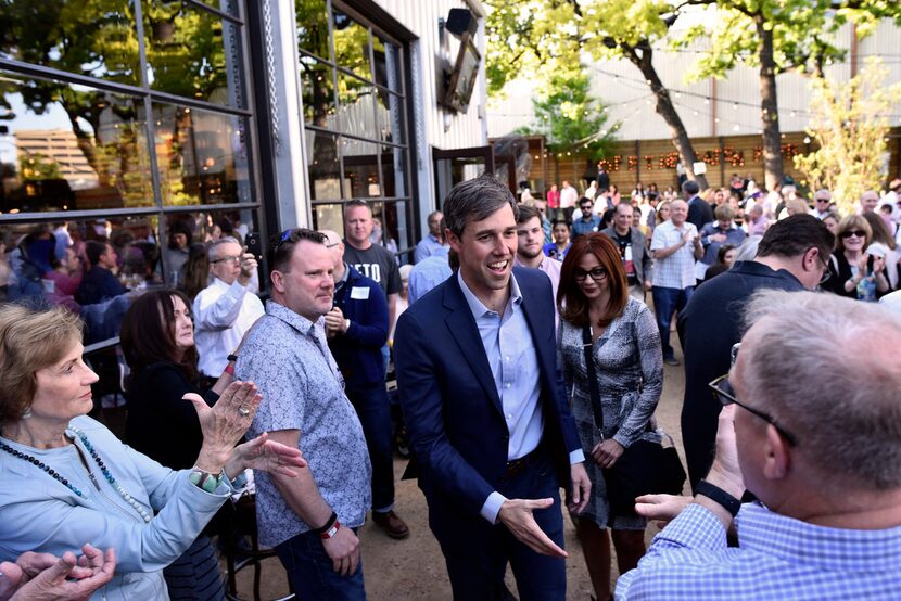 U.S. Senate candidate Beto O'Rourke meets with supporters before speaking at the Rustic in...