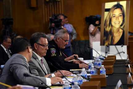  Jim Steinle, second from left, testifies next to Montgomery County (Md.) Police Chief J....