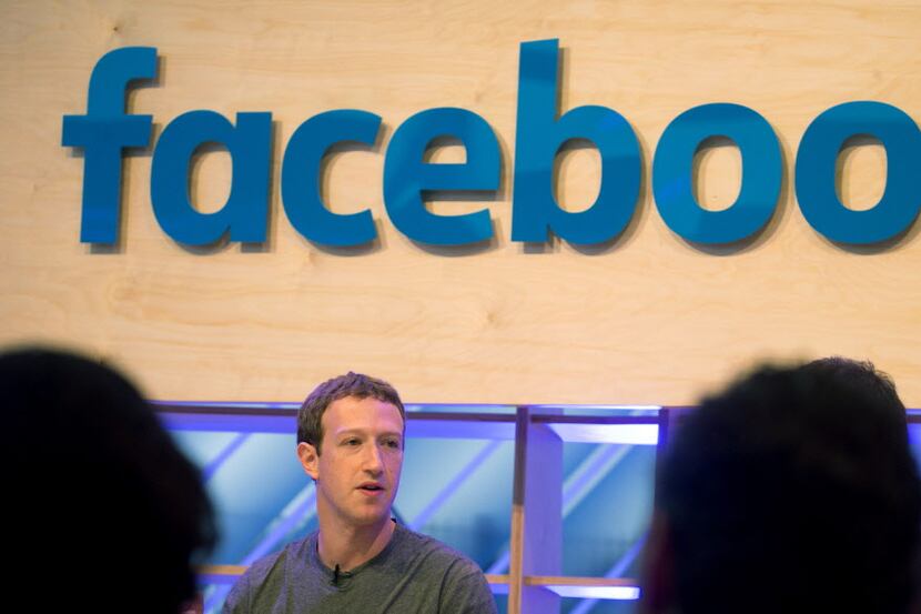 Facebook CEO  Mark Zuckerberg  speaks  during a  visit to a  Facebook Innovation Hub in...