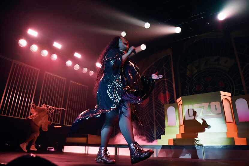 American singer and rapper Lizzo, performs at the Southside Ballroom in Dallas, Saturday...