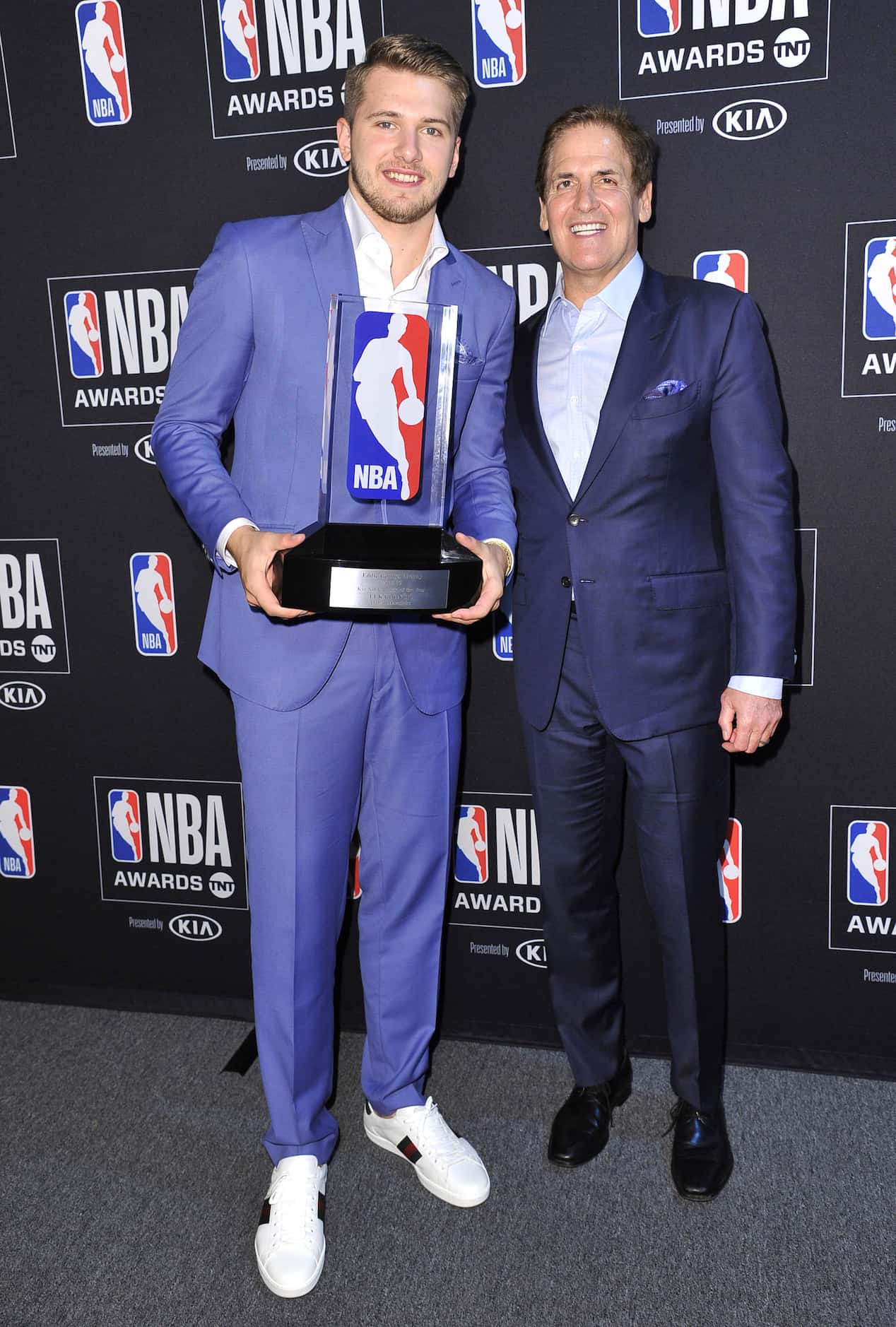 June 24, 2019: Luka Doncic, recipient of the NBA rookie of the year award, poses in the...