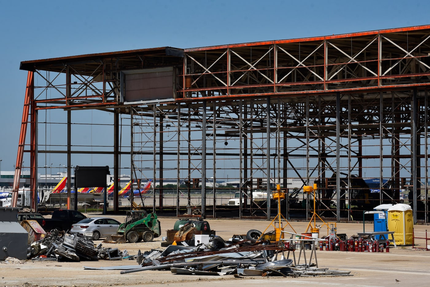 The old Braniff hangars at Dallas Love Field are being renovated just across the runway from...