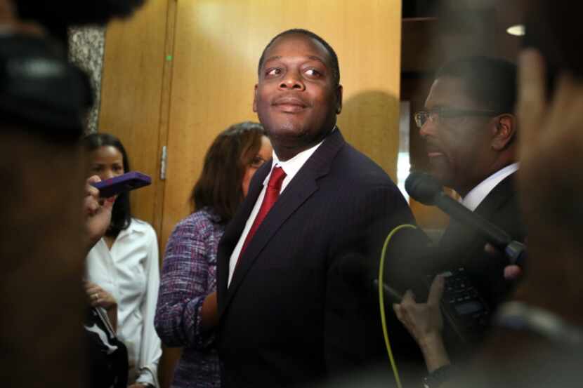 Dallas County District Attorney Craig Watkins, after being acquitted of contempt of court on...