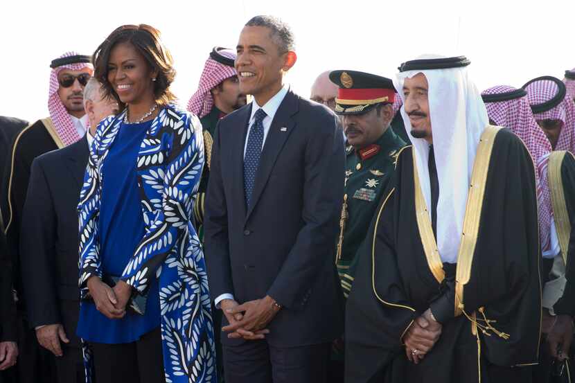 President Barack Obama and first lady Michelle Obama met Tuesday with new Saudi King Salman...