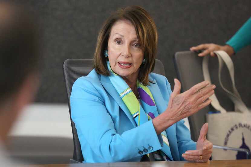 US House Minority Leader Nancy Pelosi meets with The Dallas Morning News' editorial board to...