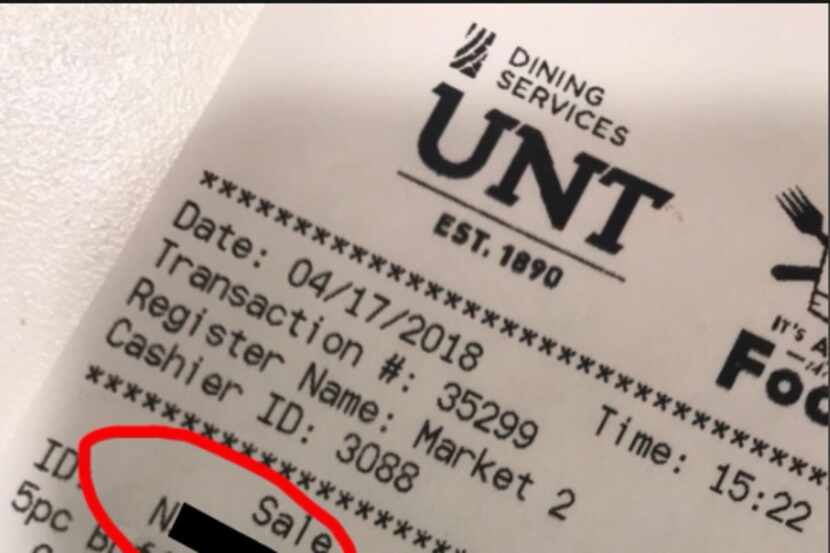 The N-word appeared next to the space for an ID on the woman's receipt for an order of...