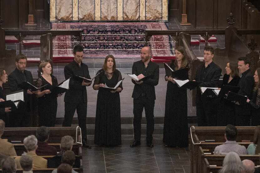 Members of Stile Antico performed Sunday at Episcopal Church of the Incarnation. (Robert W....