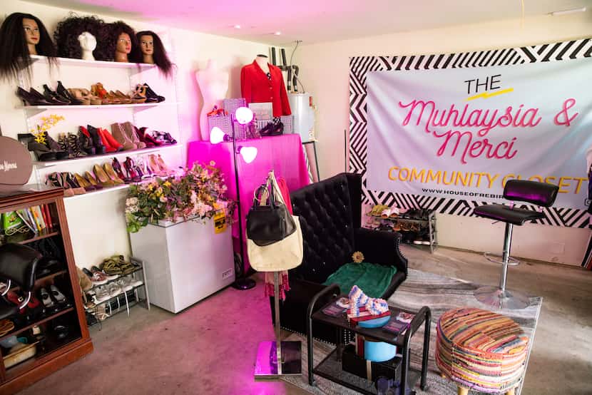 The Muhlaysia and Merci’s Community Closet located in the garage of the House of Rebirth in...
